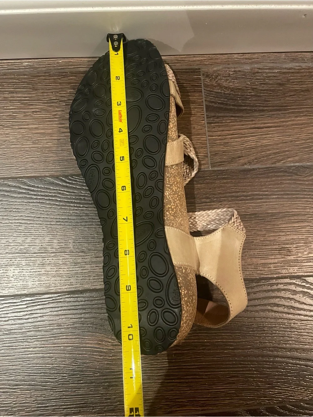Taos Trulie Braided Wedge Sandal Comfort Adjustable in Stone EU 41/US 10/10.5